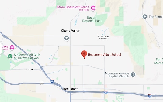 Beaumont, CA Map
