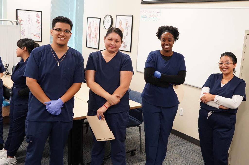 Group of CALRegional medical assistant students in classroom near Pasadena, CA